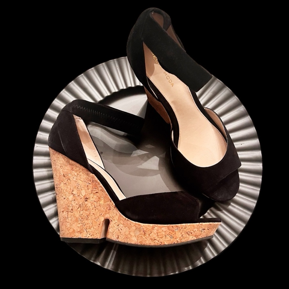 Pelle Moda Suede Cork Wedges